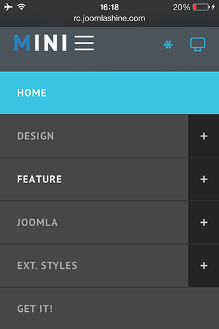 Module positions in mobile layout